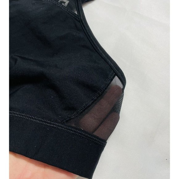 Victoria's Secret PINK Mesh Crop Sports Bra Tank Black And White Size Medium - Picture 3 of 7